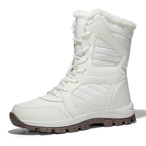 Unisex Cold Weather Hiking <b>Boots</b> Mid Calf <b>Lace</b> Up Style Fleece Inside Non Slip Durable Sole <b>For</b> Snowfield - Product Image 6