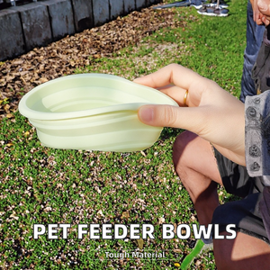 Bol pour animaux de compagnie en Silicone de style solide Portable plat de nourriture et d'eau pour chien pliable bol d'alimentation surélevé décoratif - Product Image 2