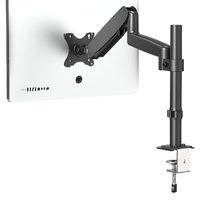 Hotselling nieuwe aluminium bureaustandaard met lange arm en dubbele gasveer voor laptops