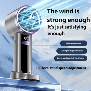 Mini Ventilador Portátil para Auto con 100 Niveles de Velocidad, Batería Recargable, Ventilador Eléctrico de Mano con Pantalla Digital 5V sin Aspas - Product Image 2