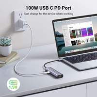 UGREEN Hub USB C 7 en 1, adaptateur multiport 4K, Ethernet 1 Gbps, 100 W PD, 2 USB 3.0, lecteur de carte SD/TF, dongle USB C pour ordinateur portable