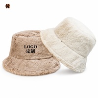 Chapeau Bob Décontracté en Fausse Fourrure avec Logo Personnalisé, Doux et Chaud pour l'Hiver, Unisexe, Style Streetwear, Vente en Gros OEM