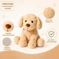 Peluche personnalisée lestée en forme de chiot, jouet en peluche pour chien avec certification CE/EN71/ASTM, peluche sensorielle douce avec billes de verre