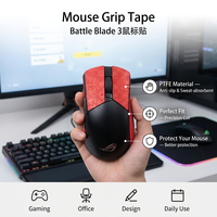 Bande adhésive antidérapante pour souris, compatible avec la souris de jeu Battle Blade 3, couleur unie et motif neige, noir