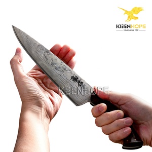 Coltello <span class=keywords><strong>da</strong></span> Chef KEENHOPE Fatto a Mano con Lama in Acciaio Damasco a 89 Strati 10Cr15CoMoV, 8 Pollici, Manico in Legno Ironwood del Deserto USA - Product Image 5