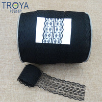 Tissu en maille brodé à la main de luxe en polyester blanc écologique, largeur 45 mm, dentelle élastique pour vêtements, voile sexy