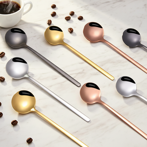 ช้อนเสิร์ฟสแตนเลสดีไซน์เกาหลีรักษ์โลก พร้อมเคลือบสีเงิน สีทอง สีโรสโกลด์ สำหรับไอศกรีม กาแฟ ชา - Product Image 2