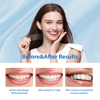 14 Pares/Caja de Tiras Blanqueadoras de Dientes Profesionales Avanzadas, Suministro para 2 Semanas, 28 Unidades, Sabor a Lima, Tiras Secas para Blanqueamiento Dental