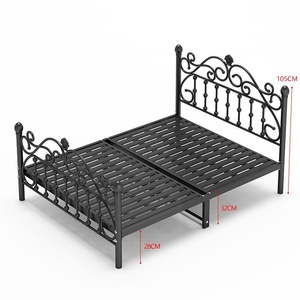 Xếp Hạng Đầu Tiên Hiện Đại Kích Thước Đầy Đủ Có Thể Điều Chỉnh Kim Loại Khung Giường Có Thể Gập Lại Di Động Thân Thiện Với Môi Trẻ Em Bền Của Phòng Ngủ Đồ Nội Thất - Product Image 1