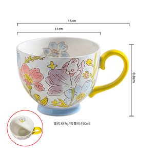 Wholesale Hand Made Cute Animal Shape Painting Ceramic Stoneware Coffee Milk Cereal Mugs Ceramic Coffee <b>Cup</b> <b>Set</b> - Product Image 3
