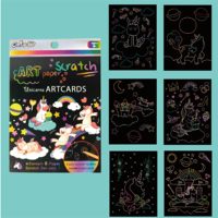 Ensemble de papier à gratter licorne pour enfants, ensemble de peinture à gratter pour enfants