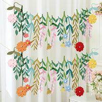 Guirlande de fleurs sauvages en feutre pour décorations de fête, style bohème chic pour fête enchantée, jardin, anniversaire, mariage