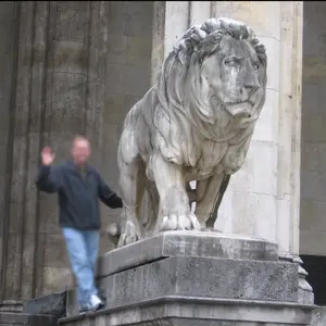 Natuurlijke marmeren standbeeld van outdoor grote marmeren leeuw stenen standbeeld