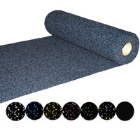 Schwarz mit Farbe Epdm Flecks Gym Gummi boden Roll Mat