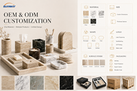Accessoires de décoration intérieure en marbre naturel : Boîte à mouchoirs, Porte-bougie, Plateau en pierre de marbre pour salon, chambre et bureau