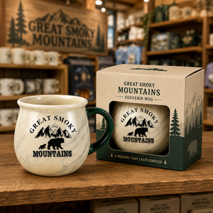 Tasse souvenir en céramique du Parc National des Grandes Montagnes Fumées d'Amérique, fabricant, usine, personnalisation OEM ODM - Product Image 3