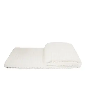 टिफ होम होलसेल नया उत्पाद 240*70 सेमी सफेद चेकर्ड कॉटन लिनन घर की सजावट के लिए कंबल फेंकें