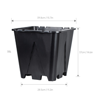 Pot à bleuets en plastique PP de 35 L, durable et écologique, pour la maison et le jardin, multi-usages pour les fruits, les arbustes et les plantes ornementales