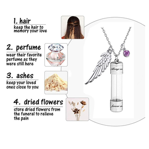 Collana con Ciondolo in Vetro Apribile Inciso, Urna per Ceneri Commemorative, Gioielli Regalo per Animali Domestici e Umani - Product Image 5