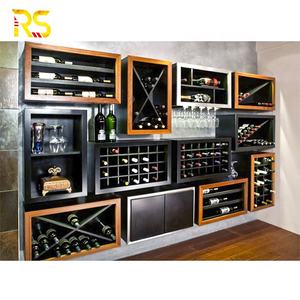 Soporte moderno para Foshan botella de vino, estante de acero inoxidable para vino, caja decorativa montada en la pared, cubo cuadrado de almacenamiento de vino para restaurante - Product Image 1
