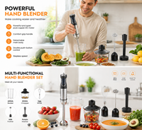 Mixeur Plongeant Électrique Professionnel 1200/1500W avec Moteur en Cuivre Pur (Contrôle Rotatif Continu, Tige Amovible, pour Usage Domestique et Broyage)