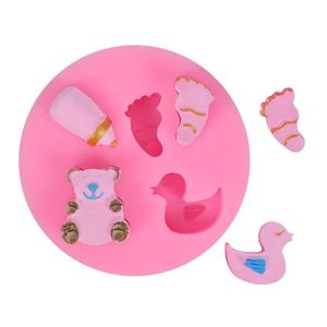 Ronda 3D 5 diferentes bebés biberón oso pato juguete <span class=keywords><strong>Mini</strong></span> pies moldes de silicona - Product Image 1