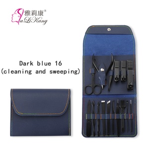 Kit de coupe-ongles professionnel 18 pièces en carbone noir 16-en-1, ensemble de <span class=keywords><strong>pédicure</strong></span> et de <span class=keywords><strong>manucure</strong></span> pour femmes et hommes, en acier inoxydable, étui de voyage et de maison - Product Image 5