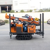 Foreuse de puits d'eau robuste à rouleaux, diesel, haute pression, avec système de verrouillage d'angle de poussée, pour forage de trous profonds de 200 m, modèle Crawler Path