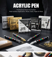 Marqueur acrylique liquide à séchage rapide, encre vive pour peinture sur carton noir, art DIY, stylos pour étudiants