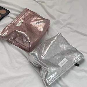 Moda feminina portátil bolsa de embreagem brilhante para rosa zíper bolsa cosmética para jantares Eco-Friendly resistente à água - Product Image 5