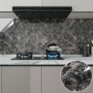 Papier peint vinyle auto-adhésif imperméable à l'eau pour <span class=keywords><strong>cuisine</strong></span> moderne, motif géométrique en marbre blanc, rouleau auto-adhésif - Product Image 3
