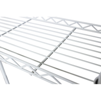 Étagère de rangement à 4 niveaux en fil métallique blanc, robuste, avec roulettes, pour cuisine, garde-manger, garage ou organisation domestique