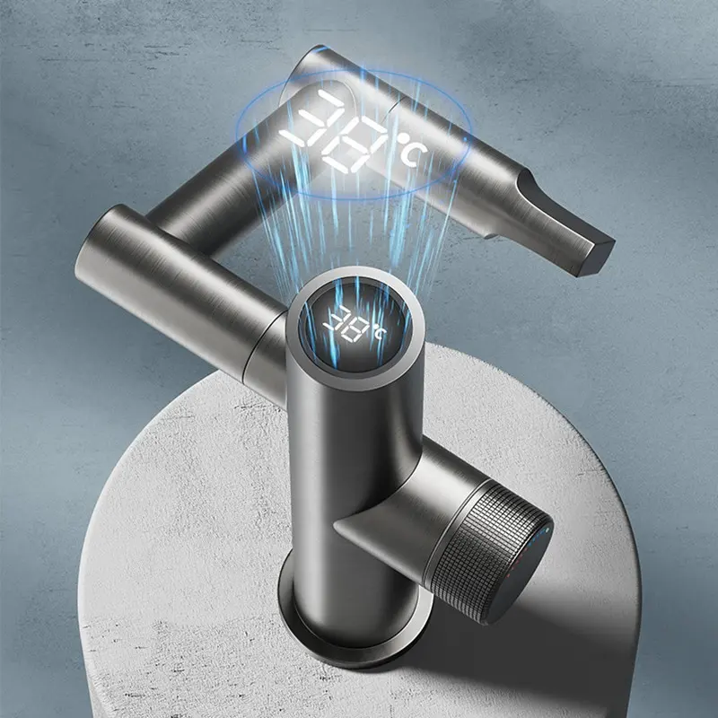 Digital anzeige Becken Wasserhahn Wasserhahn Bad Grad drehbar Bad Wasserhahn Einhand Waschbecken Wasserhahn Mixer heiß und kalt