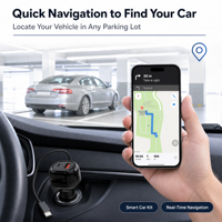 Traceur de véhicule Kaifute 2-en-1 avec chargeur de voiture, compatible Apple Find My et Android Find Hub, QC3.0 PD 35W, câble rétractable, sans abonnement, OEM