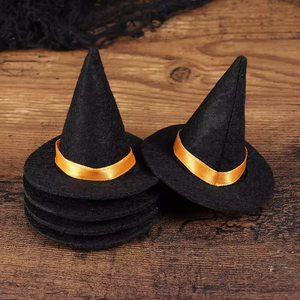 Personnalisé Halloween Mini Feutre Sorcière Chapeau Ornement Fête Nouveautés <span class=keywords><strong>Bouteille</strong></span> <span class=keywords><strong>De</strong></span> Vin Faveur Cadeau Décorations - Product Image 3