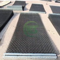 Maille de fil métallique tissée ondulée en acier 65Mn à haute teneur en manganèse, maille de criblage minier, fabrication