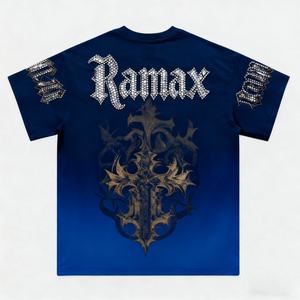 Camiseta de Hombre OEM Personalizada, Estilo Streetwear, Lavado Ácido, con Pedrería, Diseño Desgastado, Corte Holgado, 100% Algodón Ecológico, Secado Rápido, Impresión DTG - Product Image 1