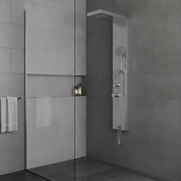 Ensemble de douche mural en acier inoxydable avec robinet cascade sanitaire pour salle de bain, double poignée, avec jets doux/jets puissants/massage pour usage hôtelier