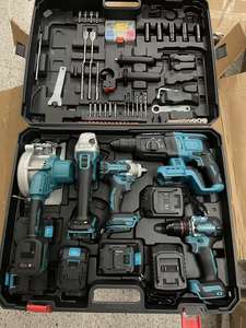 Профессиональный набор аккумуляторных электроинструментов: бесщеточная дрель, гайковерт, молоток, ручная пила, угловая шлифмашина - Product Image 5