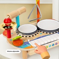 Multifunctional Electronic Bass Keyboard Drum Set Fun Wooden Percussion Instrument for Early Music Toy Musical Instrument