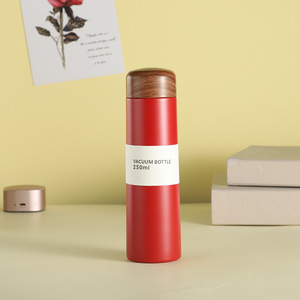 Hot Selling 304 Stainless Steel <strong>Vacuum</strong> Mini <strong>Flask</strong> <strong>with</strong> Wood Grain Lid and Tea <strong>Strainer</strong> Travel Insulated Thermal Coffee Cup - Product Image 5