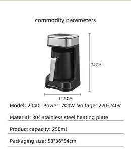 Nuovo Arrivo Macchina da Caffè Turco Elettrica Leazo Personalizzata da 250ML Macchina da Caffè Smart <span class=keywords><strong>Caffettiera</strong></span> <span class=keywords><strong>Turca</strong></span> in Acciaio Inox - Product Image 6