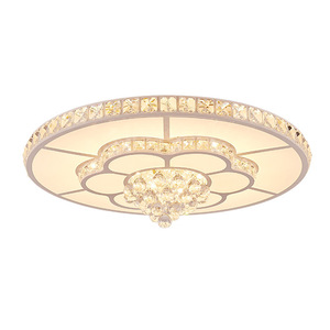 Luz de cristal circular europea <span class=keywords><strong>con</strong></span> diseño de loto, lámpara de techo para habitación, dormitorio, lámpara <span class=keywords><strong>Led</strong></span> regulable, luz de techo - Product Image 6