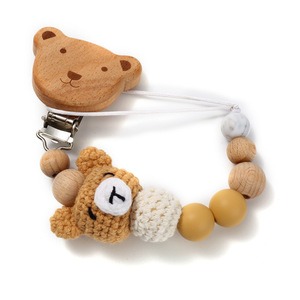 Nueva Cadena de <span class=keywords><strong>Crochet</strong></span> para <span class=keywords><strong>Chupetes</strong></span> de Bebé, Diseño de Animales de Dibujos Animados, Soporte Anticaída para <span class=keywords><strong>Chupetes</strong></span> con Mordedor de Gel - Product Image 5