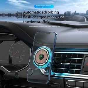 Soporte Magnético para Coche con <span class=keywords><strong>Cargador</strong></span> Inalámbrico de 15W, de ABS para Rejilla de Ventilación, con Luz Ambiental, para Todos los Teléfonos - Product Image 6
