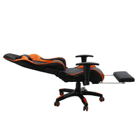 Chaise de bureau et de jeu moderne et confortable en cuir PU avec base pivotante en PP à hauteur réglable