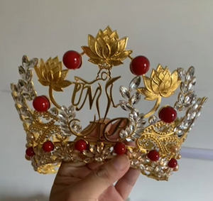 มงกุฎและที่คาดผมประดับเพชรเทียมโลหะผสมแบบกำหนดเองสำหรับการประกวดนางงามจักรวาล - Product Image 4