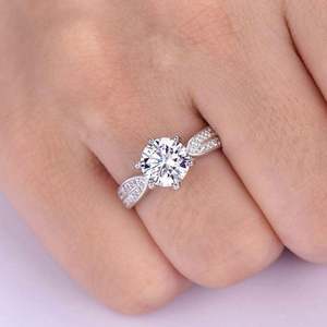 925 Banhado A Prata <span class=keywords><strong>Promise</strong></span> Anéis Mulheres Amostra De Anel De Casamento Designs Cz Diamond Ring Casamento - Product Image 5
