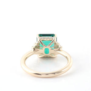 Anello a grappolo diamante 10 carati oro 2 carati anello da laboratorio con smeraldo con smeraldo gioielli personalizzati moda semplice <span class=keywords><strong>Miss</strong></span> Rings - Product Image 2