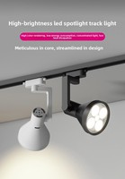 Projecteur LED sur rail en aluminium remplaçable E27, haute luminosité, dissipation thermique, pour éclairage de magasin et de galerie